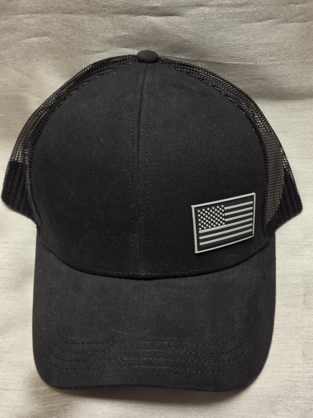 Capture Black American Flag Embroidered Baseball Cap US Flag Hat Adjustable NWT